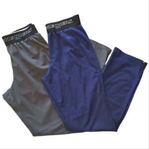 2 Pairs Skechers Barco Gray Blue Scrubs Scrub Pants Size Small